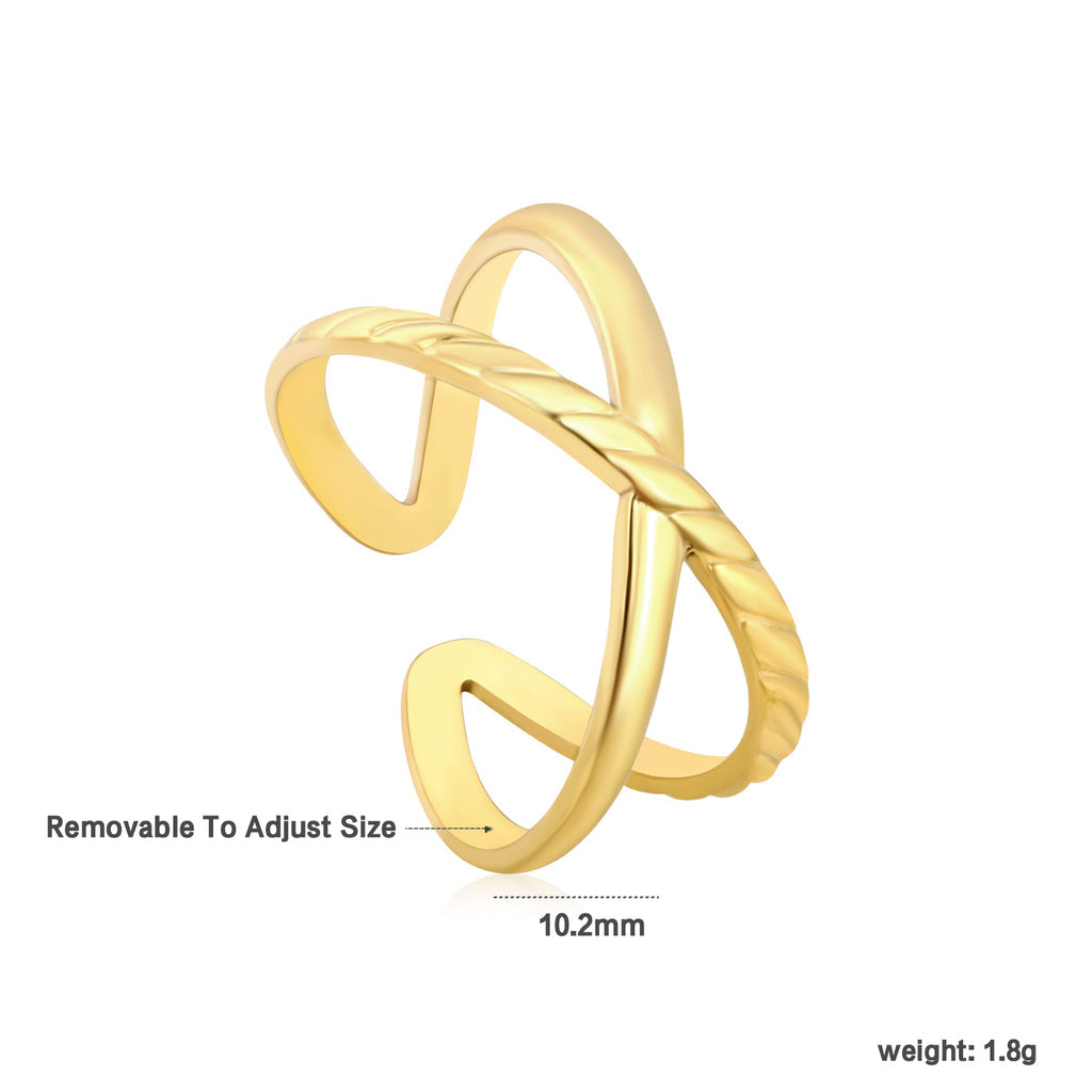 ZANORA Spiralis - Adjustable Size Open Elevated Wide Band Ring