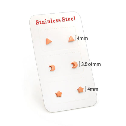 ZANORA  - 3 Pairs Mixed Cut Stud Earring