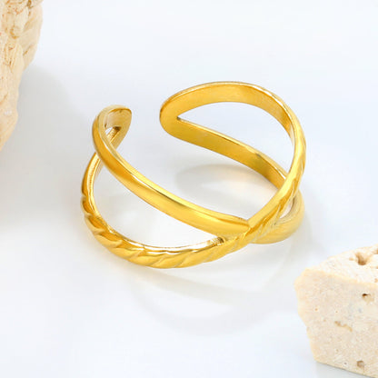 ZANORA Spiralis - Adjustable Size Open Elevated Wide Band Ring