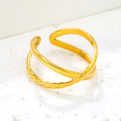ZANORA Spiralis - Adjustable Size Open Elevated Wide Band Ring