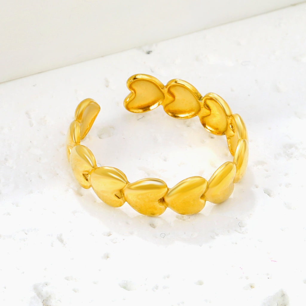 ZANORA Amorette - Adjustable Size Dramatic Heart Open Ring