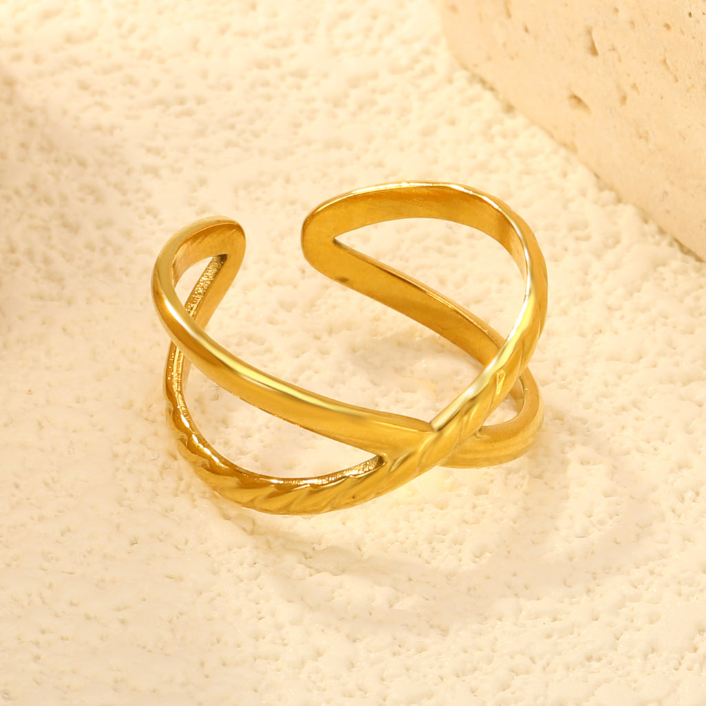 ZANORA Spiralis - Adjustable Size Open Elevated Wide Band Ring