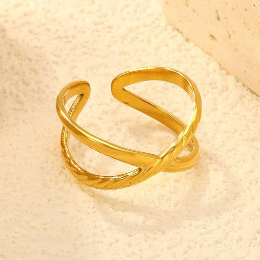ZANORA Spiralis - Adjustable Size Open Elevated Wide Band Ring