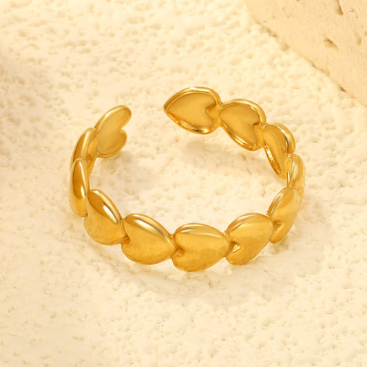 ZANORA Amorette - Adjustable Size Dramatic Heart Open Ring