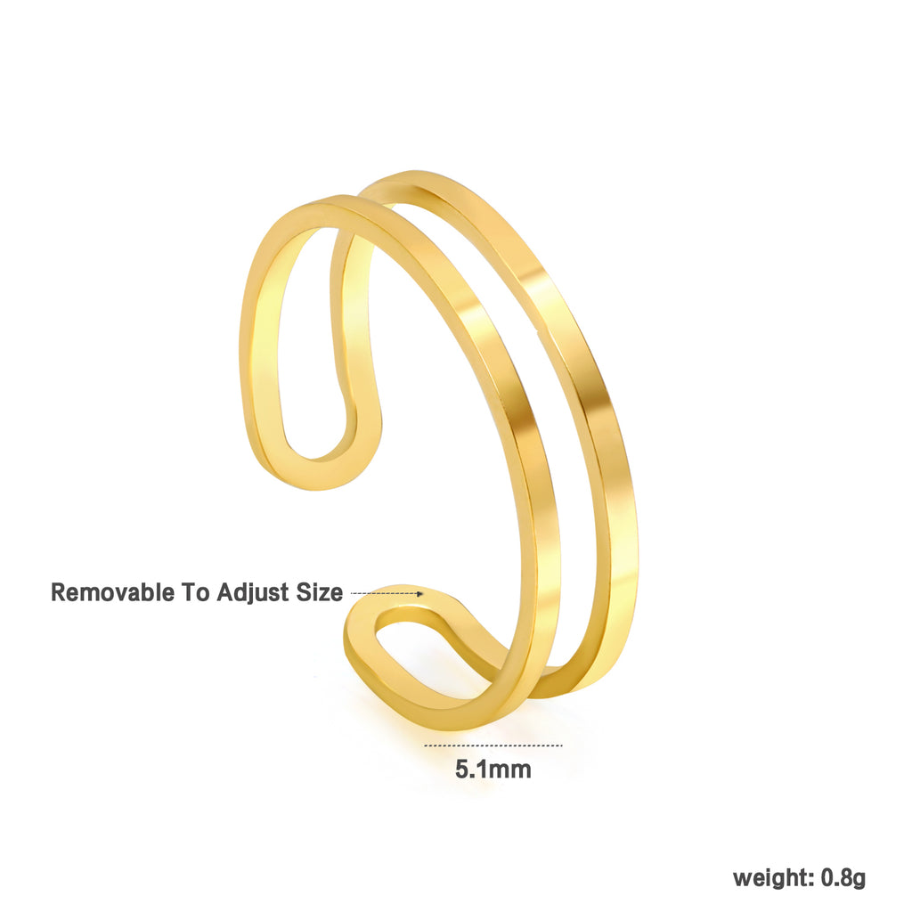 ZANORA Duara - Size Adjustable Double Layered Ring