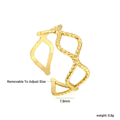 ZANORA Vetra - Adjustable Size Hollow Diamond Shaped Open Ended Ring