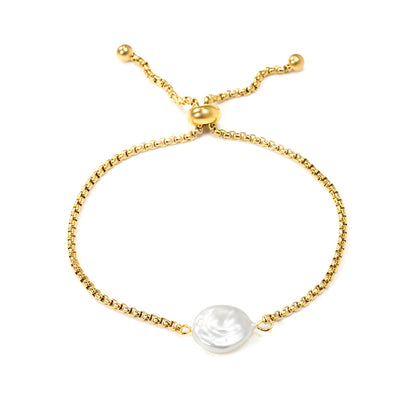 ZANORA  - Round White Pearl Bracelet