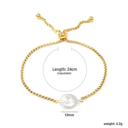ZANORA  - Round White Pearl Bracelet