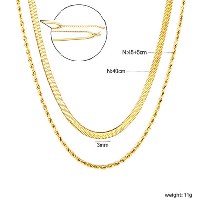 ZANORA  - Twisted Double Chained Necklace