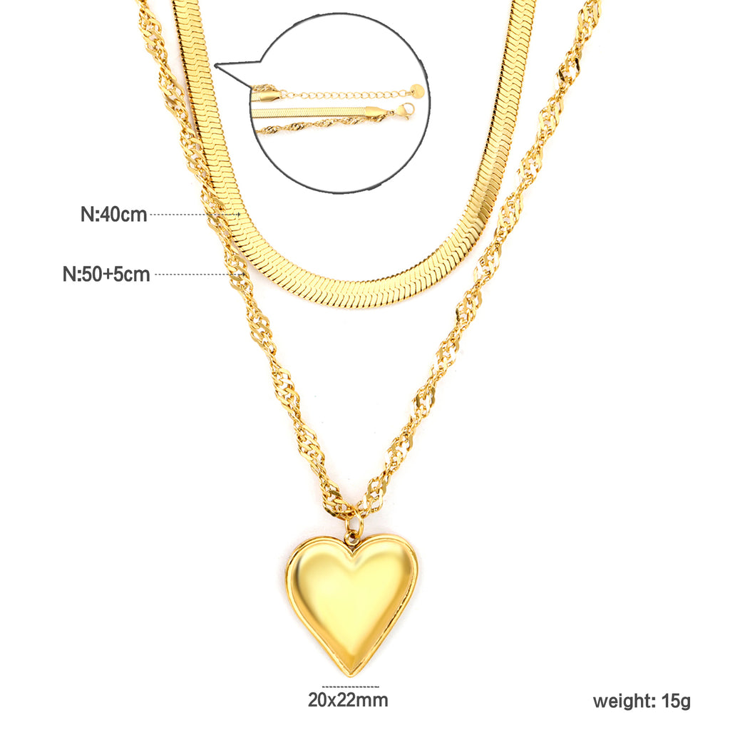 ZANORA - Heart-Shaped Round Tail Necklace