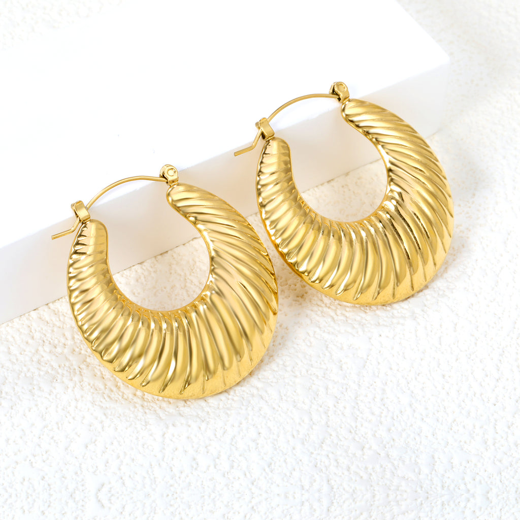 ZANORA  - Hollow Flat Rounded Earring