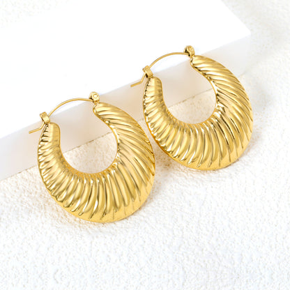 ZANORA  - Hollow Flat Rounded Earring