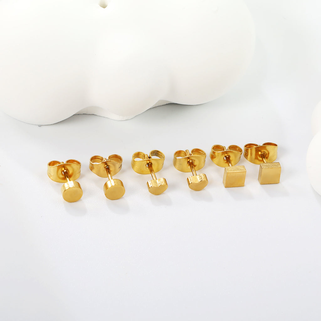 ZANORA  - 3 Pairs Mixed Cut Stud Earring