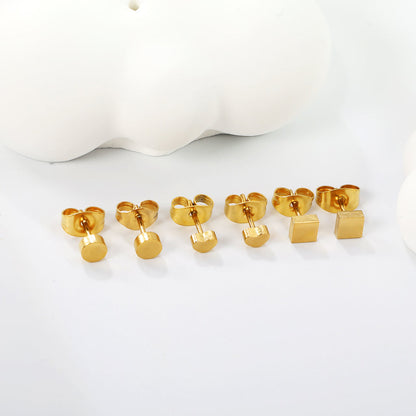 ZANORA  - 3 Pairs Mixed Cut Stud Earring
