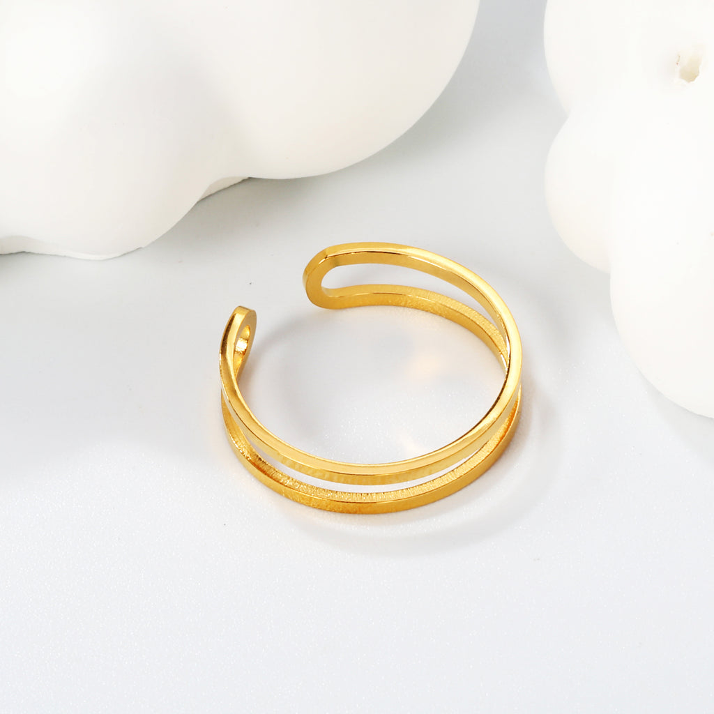 ZANORA Duara - Size Adjustable Double Layered Ring
