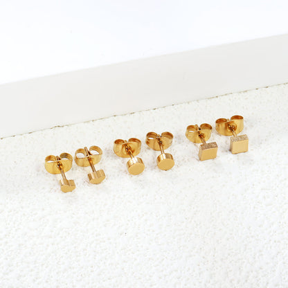 ZANORA  - 3 Pairs Mixed Cut Stud Earring