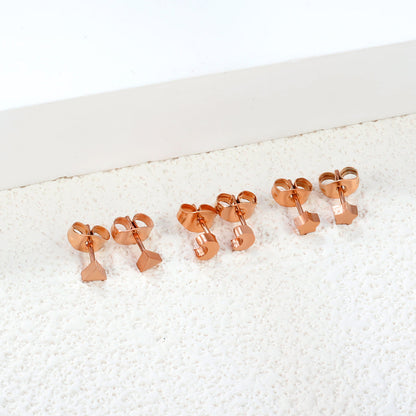 ZANORA  - 3 Pairs Mixed Cut Stud Earring