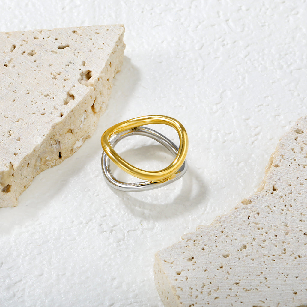 ZANORA Soluna - Size (6) Tone Curved Interlocking Ring