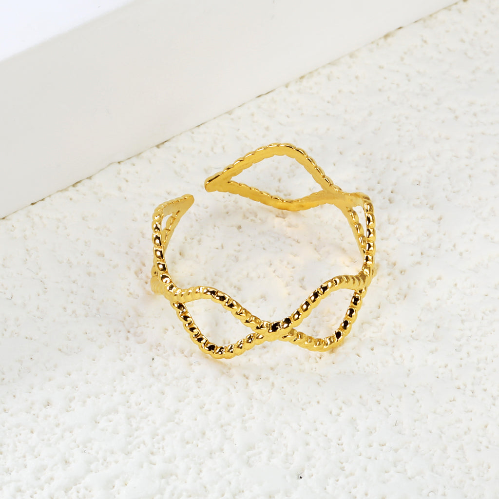 ZANORA Vetra - Adjustable Size Hollow Diamond Shaped Open Ended Ring