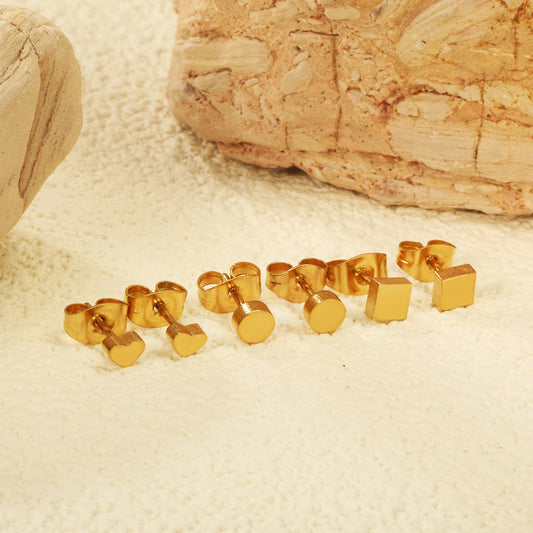 ZANORA  - 3 Pairs Mixed Cut Stud Earring