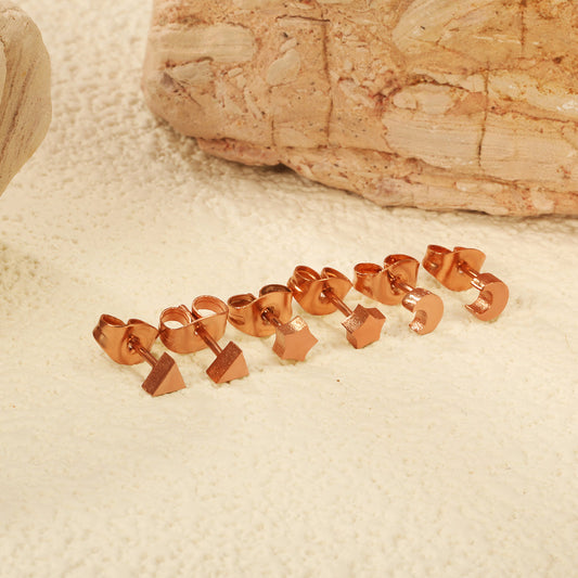 ZANORA  - 3 Pairs Mixed Cut Stud Earring