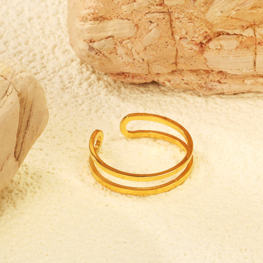 ZANORA Duara - Size Adjustable Double Layered Ring