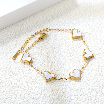 ZANORA - White Heart Bracelet
