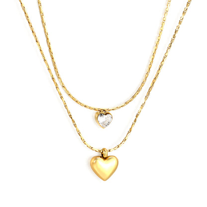 ZANORA - Heart Shape Sticky White Diamond Necklace