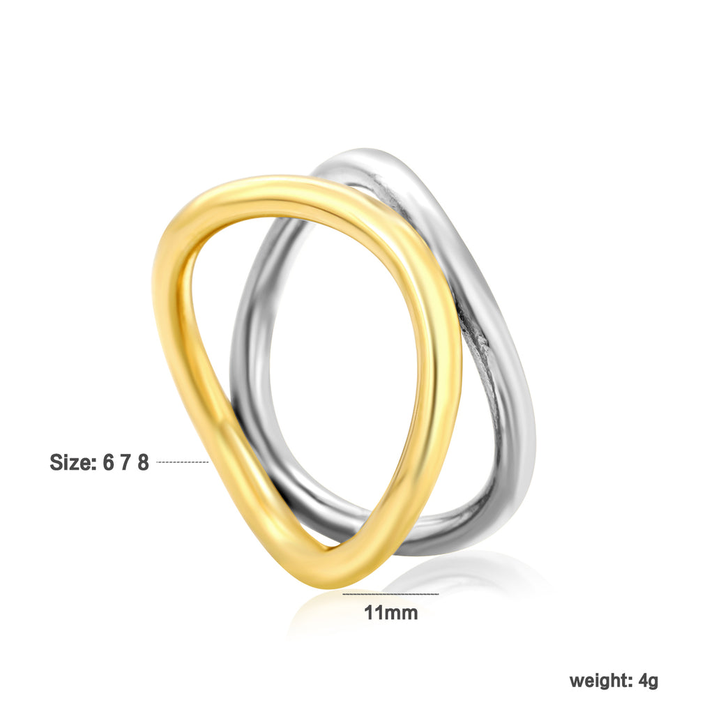 ZANORA Soluna - Size (6) Tone Curved Interlocking Ring