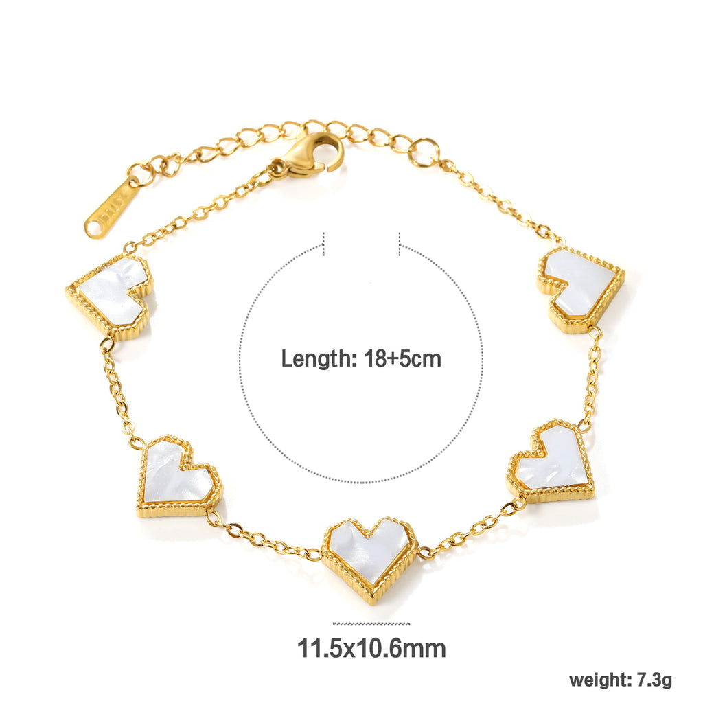 ZANORA - White Heart Bracelet