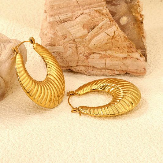 ZANORA  - Hollow Flat Rounded Earring