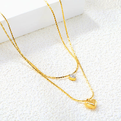 ZANORA - Heart Shape Sticky White Diamond Necklace