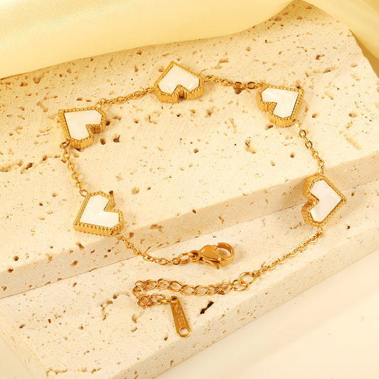 ZANORA - White Heart Bracelet