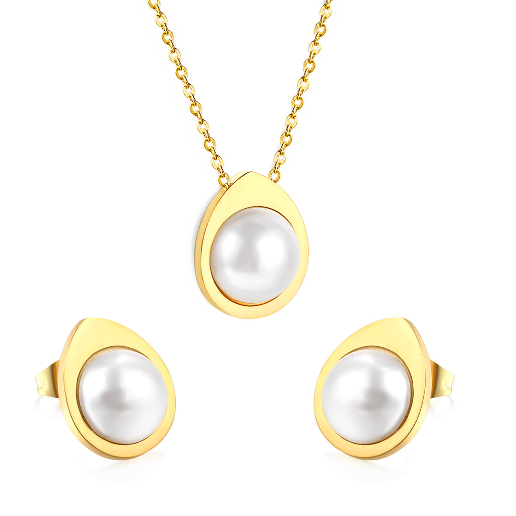 ZANORA Pearl Veil - Tear Dropped Jewelry Set