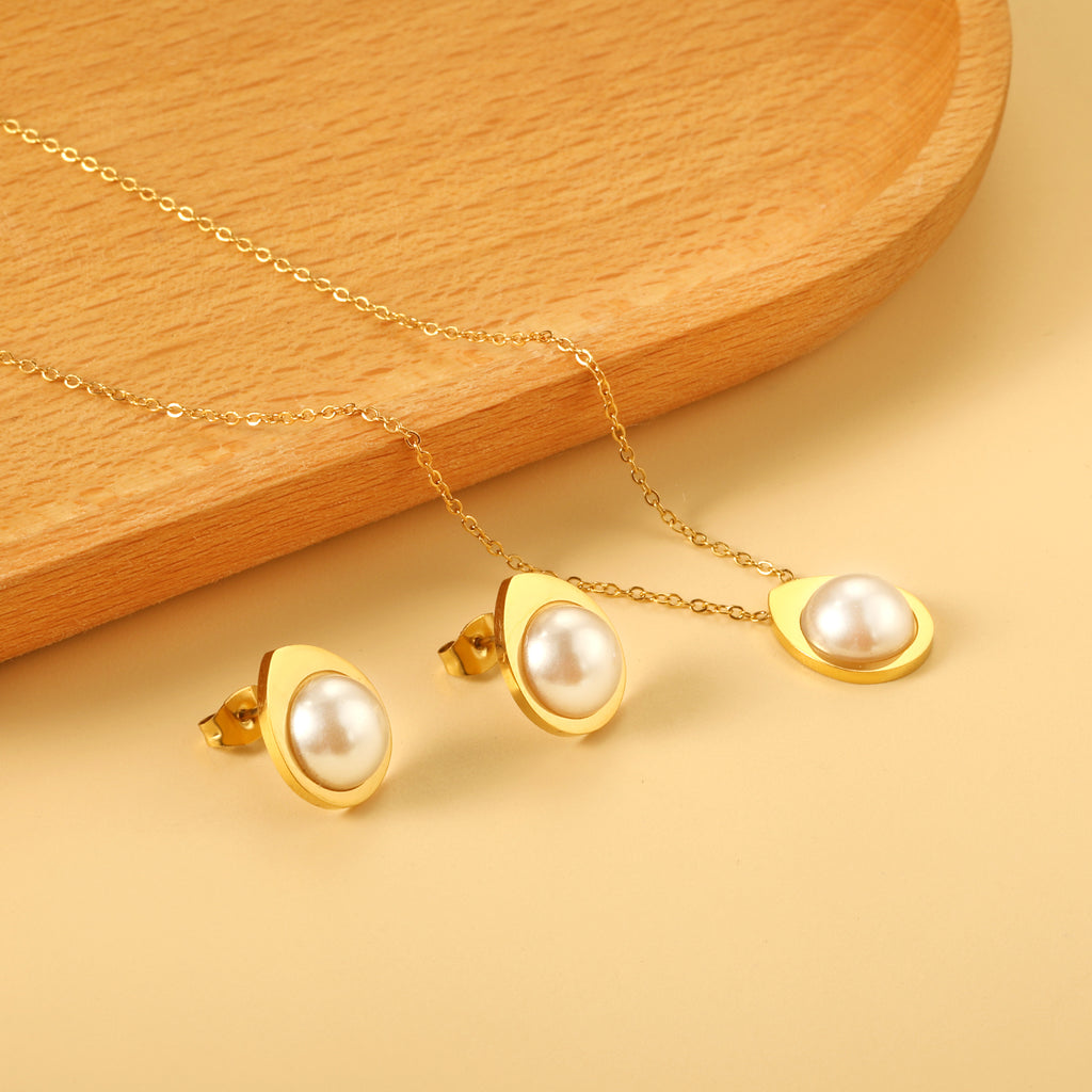 ZANORA Pearl Veil - Tear Dropped Jewelry Set