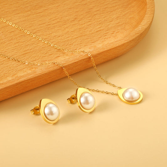 ZANORA Pearl Veil - Tear Dropped Jewelry Set
