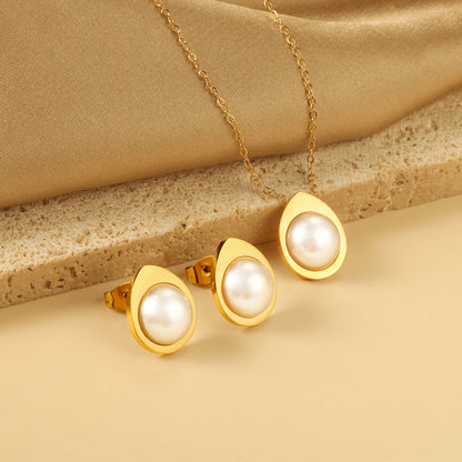 ZANORA Pearl Veil - Tear Dropped Jewelry Set
