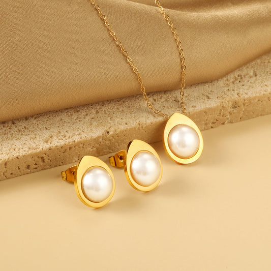 ZANORA Pearl Veil - Tear Dropped Jewelry Set