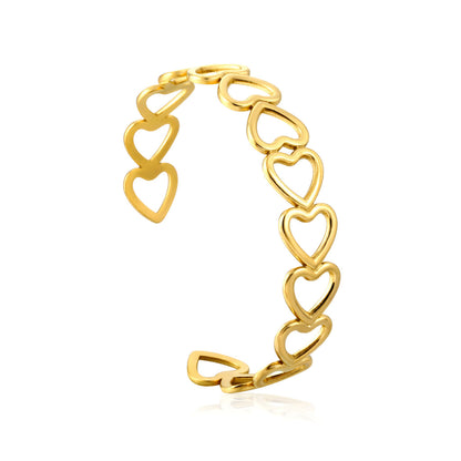ZANORA  - Multiple Openings In The Shape Of Hollowed-Out Hearts Linked Together Bangle