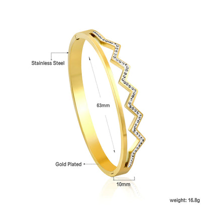 ZANORA - Wavy Diamond Dot Bangle