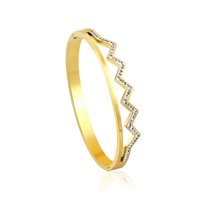 ZANORA - Wavy Diamond Dot Bangle
