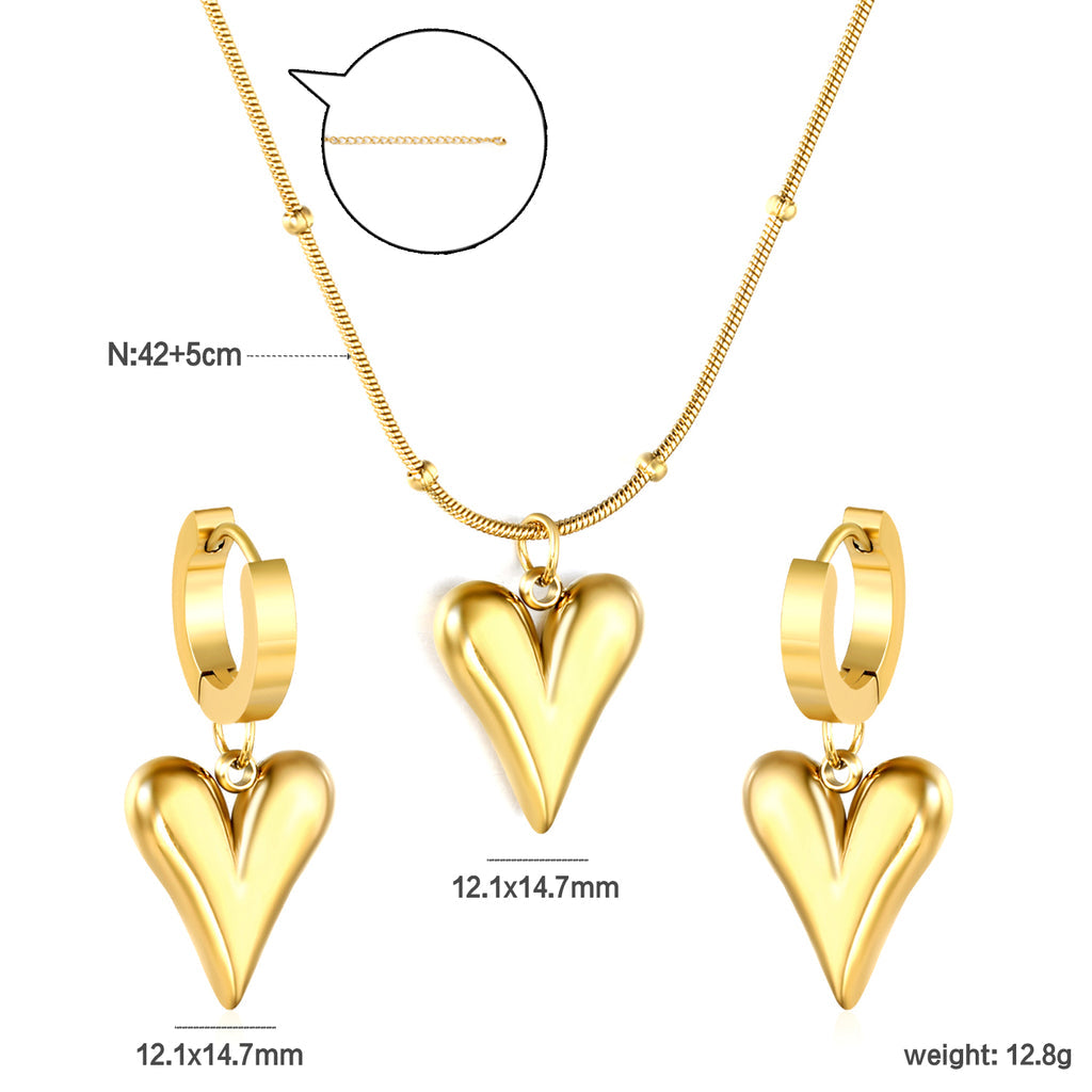 ZANORA Ishq - Pointed Heart Jewelry Set