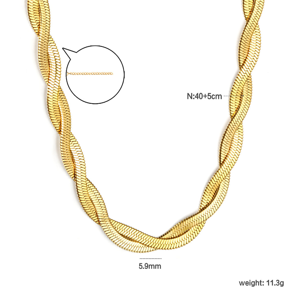 ZANORA  - Crossed Double Strand Necklace