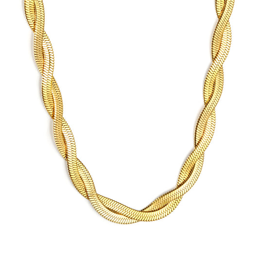 ZANORA  - Crossed Double Strand Necklace