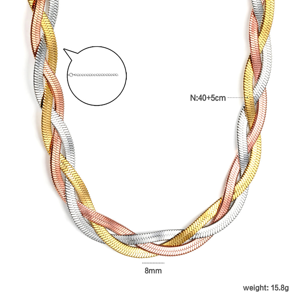 ZANORA  - Triple Layered Tricolor Necklace