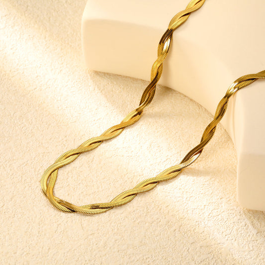 ZANORA  - Crossed Double Strand Necklace