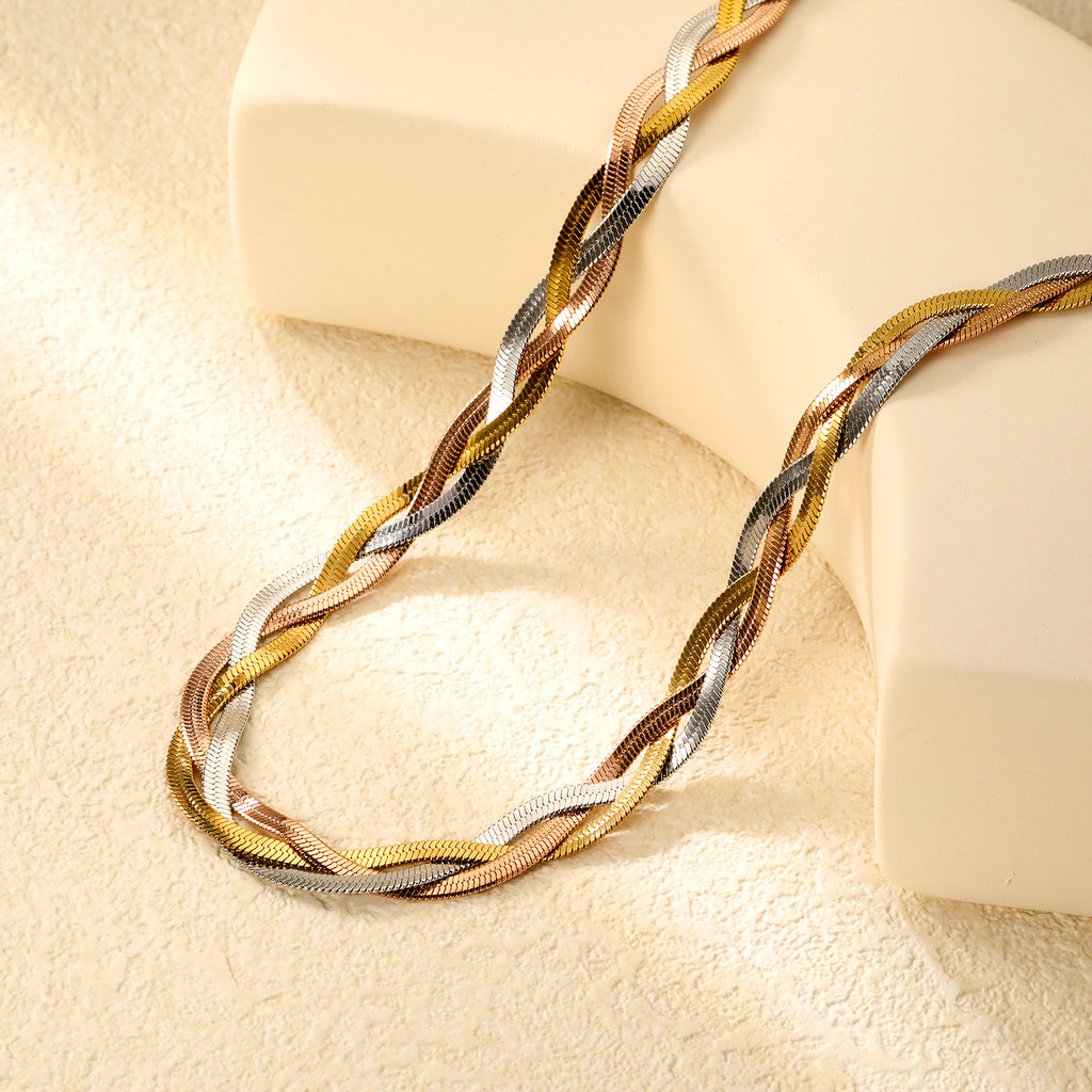 ZANORA  - Triple Layered Tricolor Necklace
