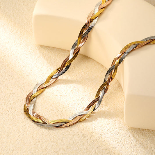 ZANORA  - Triple Layered Tricolor Necklace