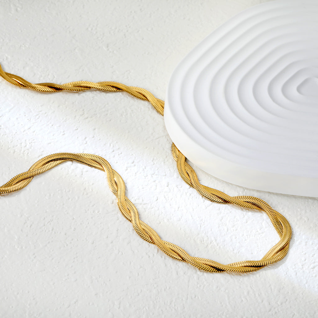 ZANORA  - Crossed Double Strand Necklace