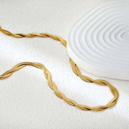 ZANORA  - Crossed Double Strand Necklace